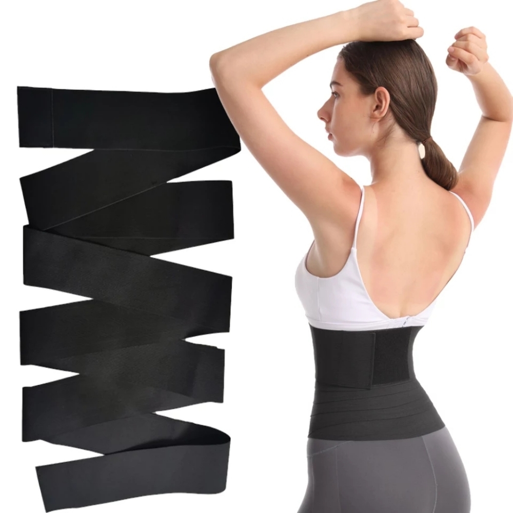 Invisible Wrap Waist Trainer Tape Lumbar Waist Support Belt Black - Picture 6 of 8